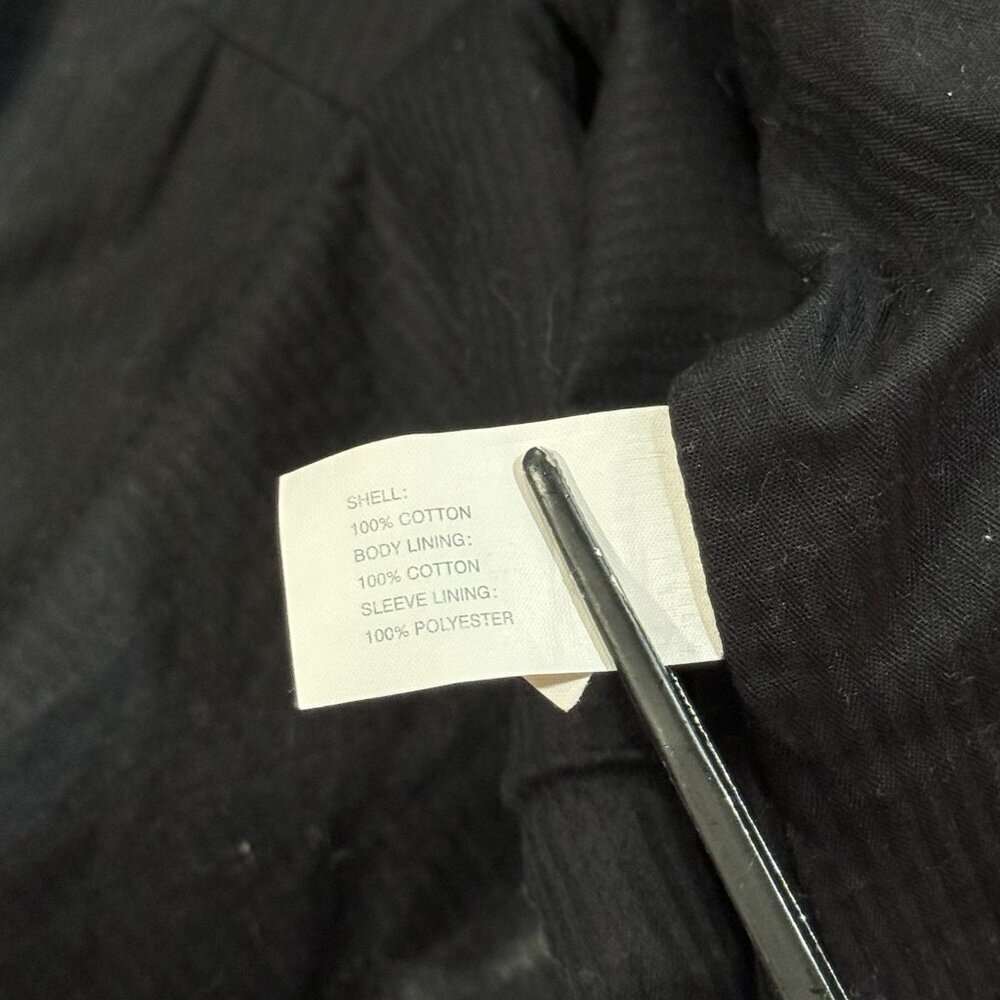 VTG GAP Y2K Womens XL Toggle Button Black Brushed Cotton Preppy Academia Coat - Picture 5 of 8